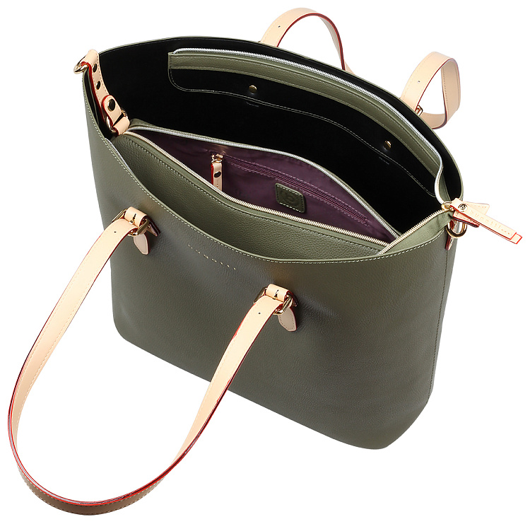 Сумка-шоппер BUGATTI Ella, оливковая, полиуретан, 47,5х12х32 см