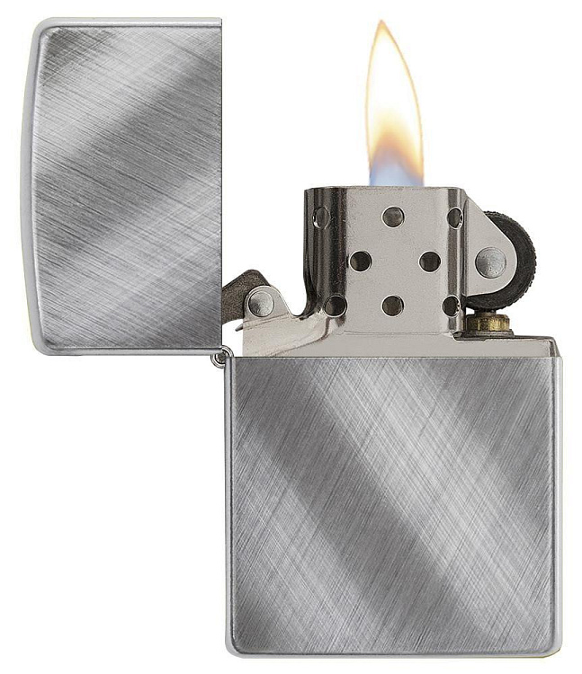 Зажигалка ZIPPO Classic с покрытием Brushed Chrome, латунь/сталь, серебристая, матовая, 38x13x57 мм