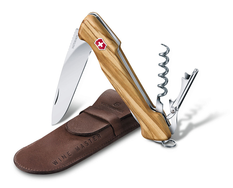 Нож перочинный VICTORINOX Wine Master, 130 мм, 6 функций, с фиксатором, рукоять из оливкового дерева