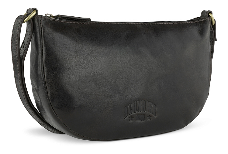 Сумка через плечо KLONDIKE MOUNTAIN «Gina», натуральная кожа в темно-коричневом цвете, 26x15,5x5 см