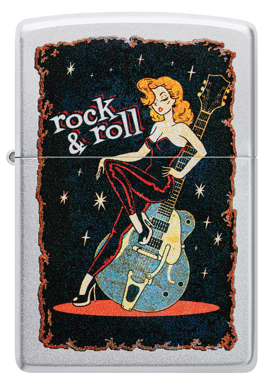 Зажигалка ZIPPO Cool Chick с покрытием Satin Chrome, латунь/сталь, серебристая, 38x13x57 мм
