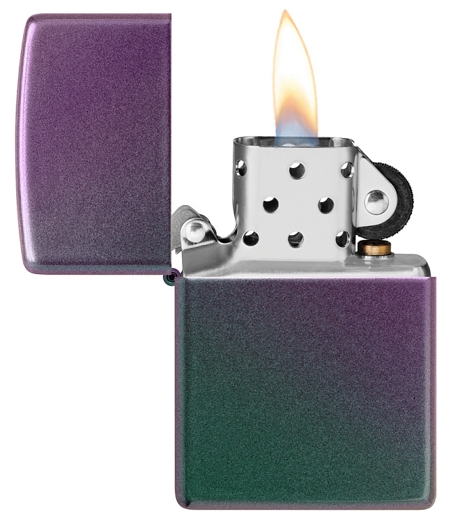Зажигалка ZIPPO Classic с покрытием Iridescent, латунь/сталь, фиолетовая, матовая, 38x13x57 мм