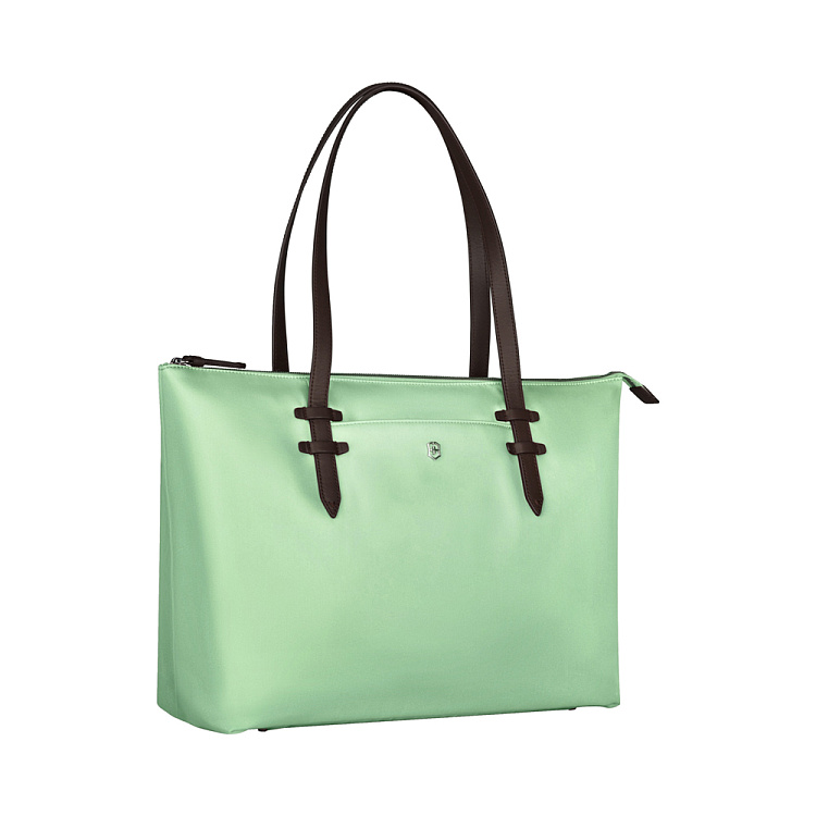 Сумка VICTORINOX Victoria Deluxe Business Tote, мятная, нейлон/кожа/микрозамша, 47x15x31 см, 16 л
