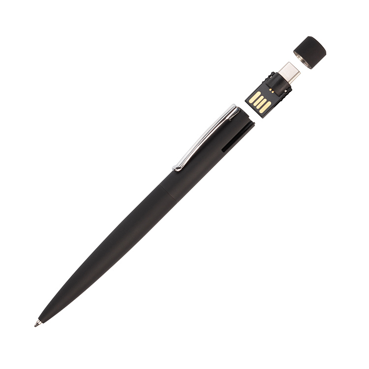 Ручка шариковая "Secret" с флеш-картой 32Gb OTG (USB2.0/Type-C), покрытие soft touch
