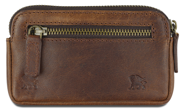 Ключница Mano "Don Leon", натуральная кожа в коричневом цвете, 12 х 7 см