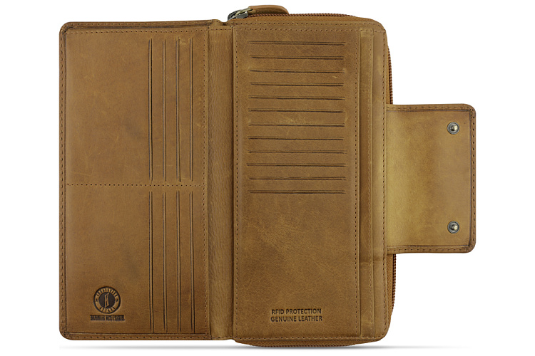 Кошелек KLONDIKE RUSH «Sheila», натуральная кожа в коньячном цвете, 19 х 11 х 4 см