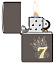 Зажигалка ZIPPO Lucky 7 Design с покрытием Black Ice®, латунь/сталь, черная, 38x13x57 мм