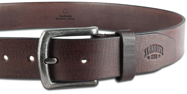 Ремень KLONDIKE Creek, односторонний, натуральная воловья кожа, цвет тёмно-коричневый, 110 х 4 см