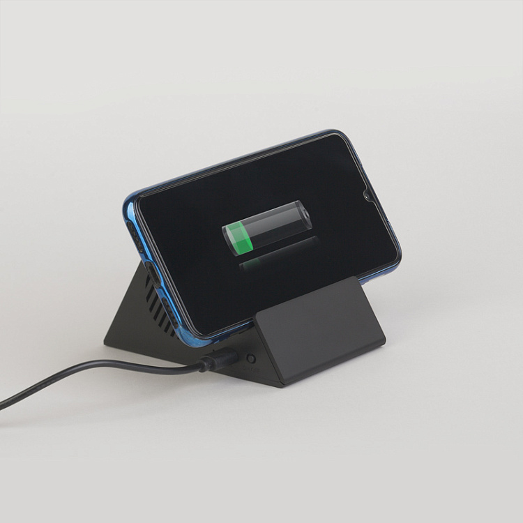 Bluetooth колонка-подставка 3Вт с беспроводным зарядным устройством и подсветкой логотипа