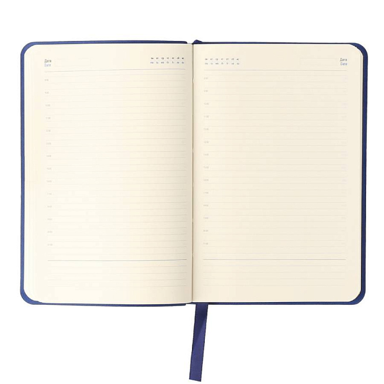 Ежедневник недатированный SALLY, A6, голубой, кремовый блок в линейку