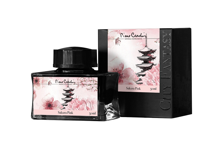 Флакон чернил Pierre Cardin 50мл, серия CITY FANTASY цвет Sakura Pink (Розовая Сакура)