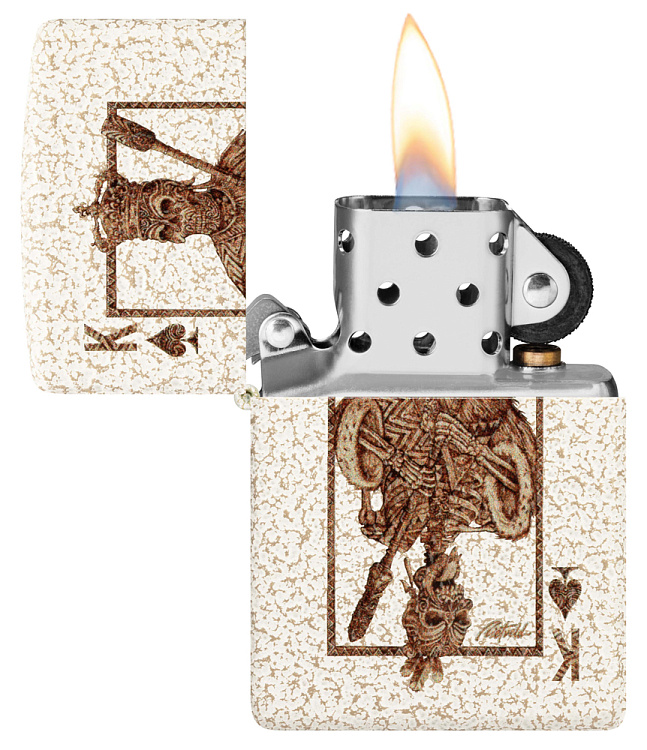 Зажигалка ZIPPO Rick Rietveld с покрытием Mercury Glass, латунь/сталь, белая, 38x13x57 мм