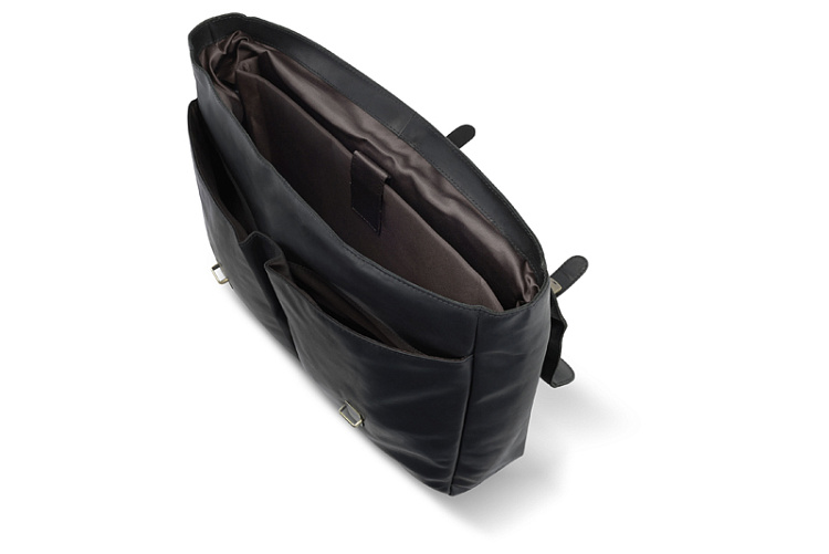 Портфель KLONDIKE RUSH «Louis», натуральная кожа в черном цвете, 40 х 30 х 10 см