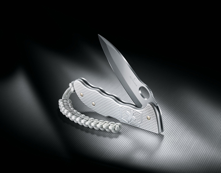 Нож охотника VICTORINOX Hunter Pro M Alox 130 мм, 4 функции, с фиксатором лезвия, серебристый