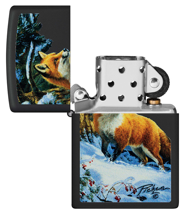 Зажигалка ZIPPO Linda Picken с покрытием Black Matte, латунь/сталь, черная, 38x13x57 мм