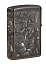 Зажигалка ZIPPO Knight Fight с покрытием High Polish Black, латунь/сталь, чёрная, 38x13x57 мм