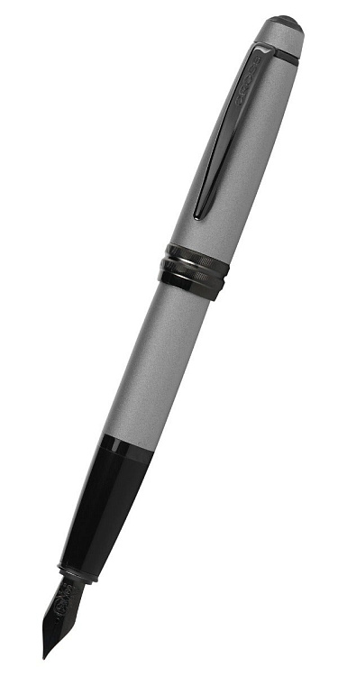 Перьевая ручка Cross Bailey Matte Grey Lacquer, перо F. Цвет - серый.