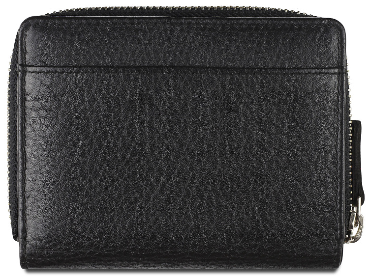 Кошелёк женский BUGATTI Lady Top, на молнии, чёрный, натуральная воловья кожа, 12х2,5х9 см