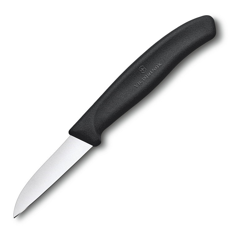 Нож для овощей и фруктов VICTORINOX SwissClassic с прямым лезвием 6 см, чёрный