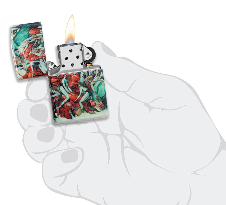 Зажигалка Zippo Classic с покрытием White Matte, латунь/сталь, разноцветная, матовая, 38x13x57 мм