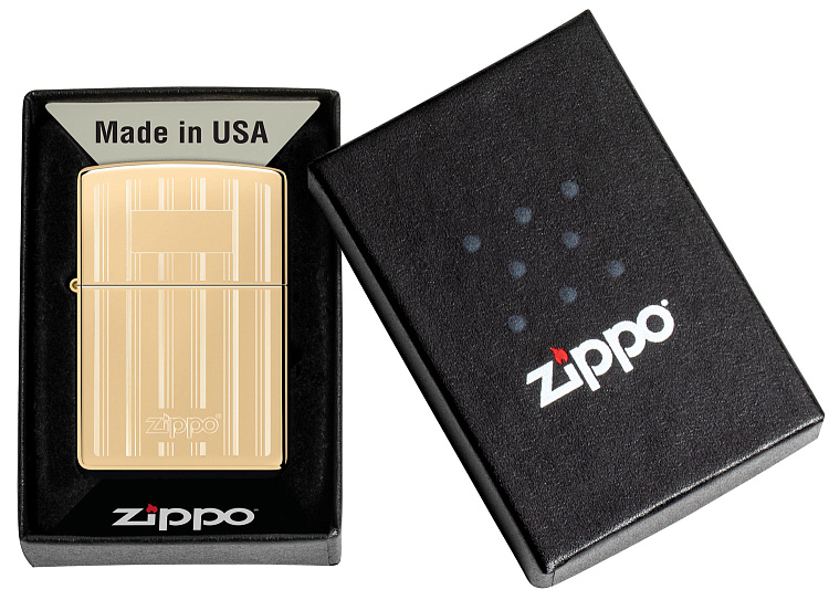 Зажигалка ZIPPO Classic с покрытием High Polish Brass, латунь/сталь, золотистая, 38x13x57 мм