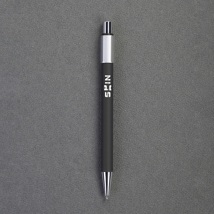 Ручка шариковая "Spin" с 6ти-гранным спиннером, покрытие soft touch