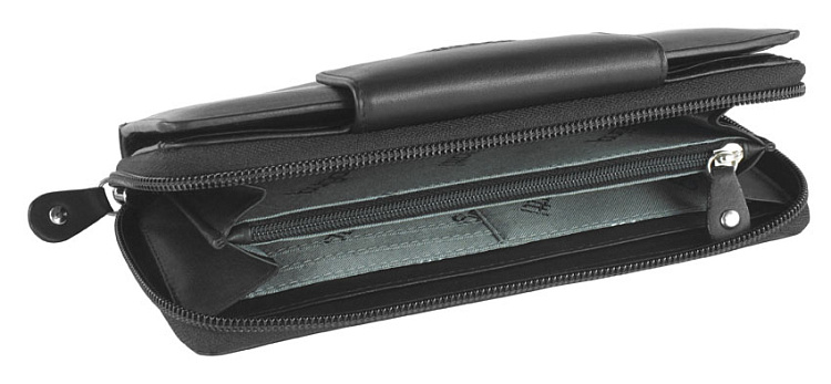 Кошелёк BUGATTI Vertice, чёрный, натуральная воловья кожа, 19,2х3х10,5 см