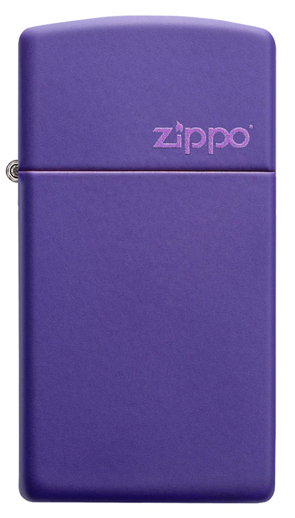 Зажигалка ZIPPO Slim® с покрытием Purple Matte, латунь/сталь, фиолетовая, матовая, 29x10x60 мм