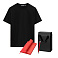 Набор с одеждой KRIS (футболка, ежедневник, ручка), красный/черный