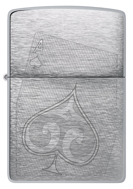 Зажигалка ZIPPO с покрытием Brushed Chrome, латунь/сталь, серебристая, матовая, 38x13x57 мм