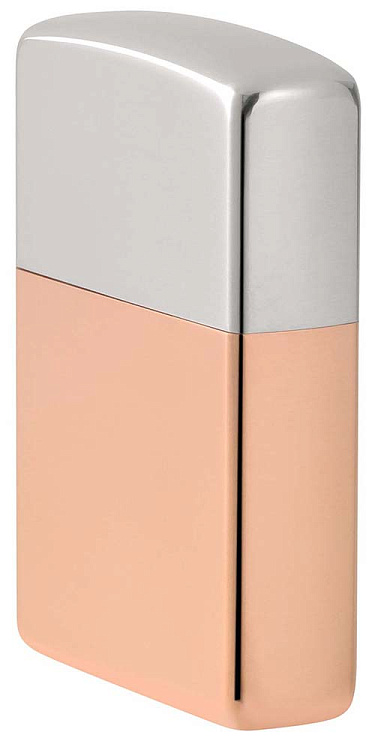 Зажигалка ZIPPO Bimetal с двойным металлическим покрытием, медь/латунь/сталь, медная, 38x13x57 мм