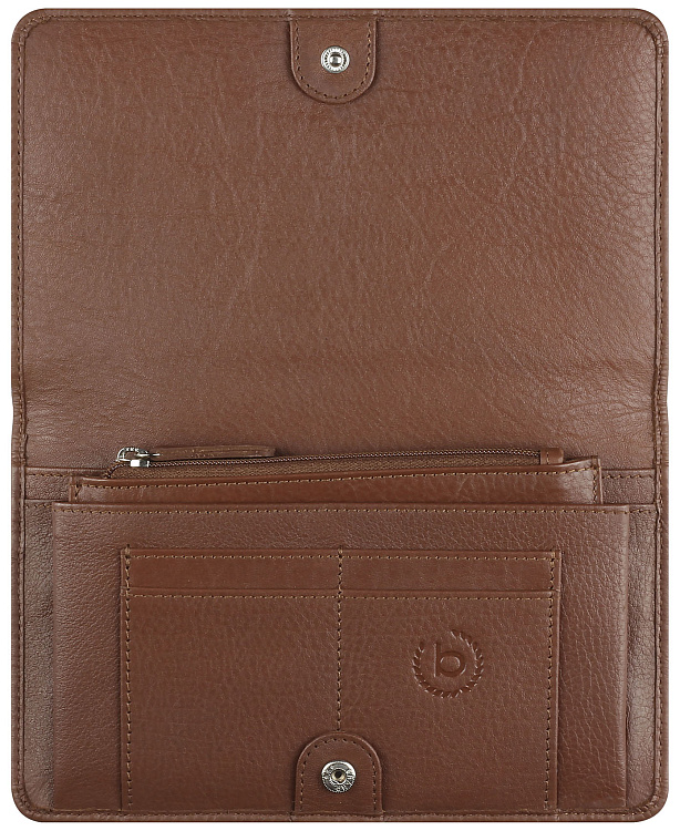 Кошелёк женский BUGATTI Lady Top, коньячный, натуральная воловья кожа, 19,5х2х11,2 см