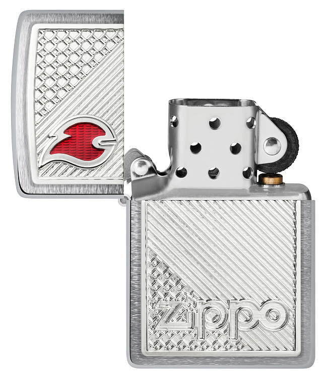 Зажигалка ZIPPO Classic с покрытием Brushed Chrome, латунь/сталь, серебристая, 38x13x57 мм
