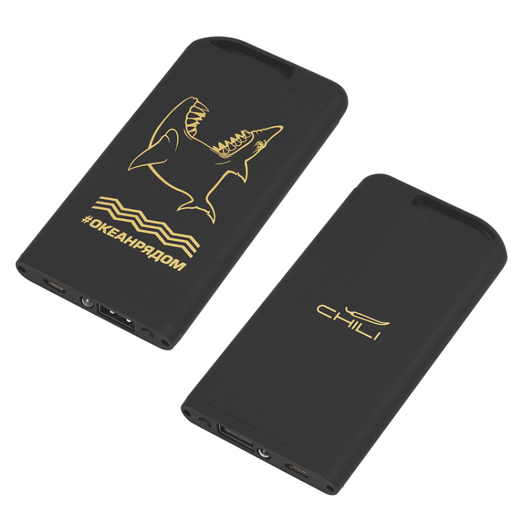 Зарядное устройство "Theta Gold" с фонариком, 4000 mAh, покрытие soft touch
