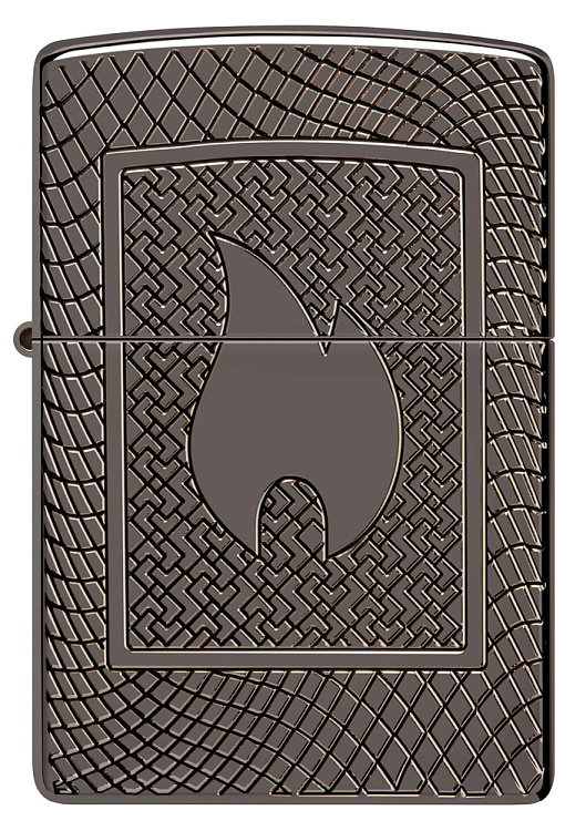 Зажигалка ZIPPO Armor® с покрытием Black Ice®, латунь/сталь, чёрная, 29x10x60 мм