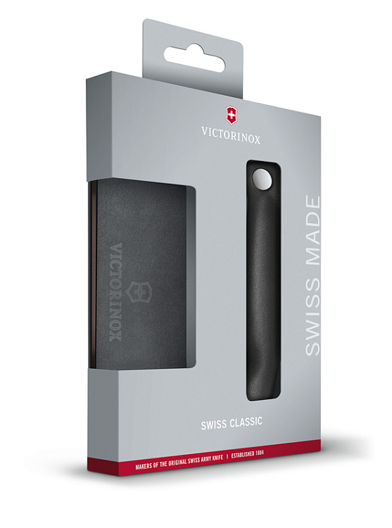 Набор VICTORINOX Swiss Classic: складной нож для овощей и разделочная доска, чёрная рукоять
