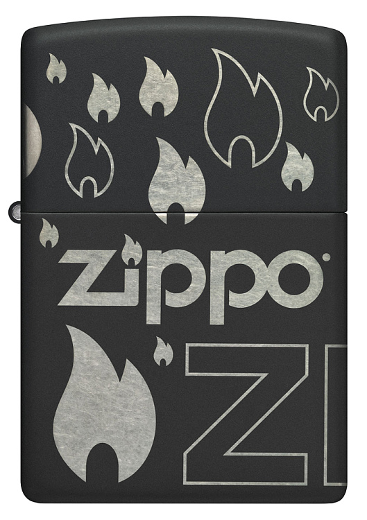 Зажигалка ZIPPO Classic с покрытием Black Matte, латунь/сталь, черная, матовая, 38x13x57 мм