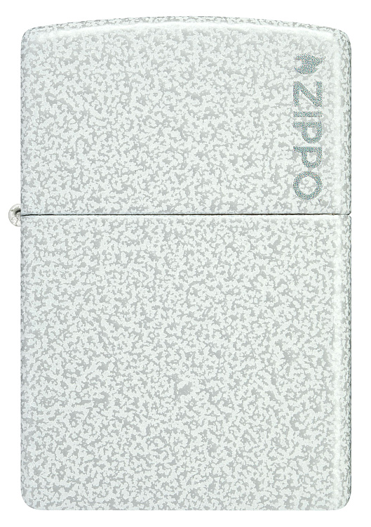 Зажигалка ZIPPO Logo с покрытием Glacier, латунь/сталь, белая, матовая, 38x13x57 мм