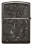 Зажигалка ZIPPO Knight Fight с покрытием High Polish Black, латунь/сталь, чёрная, 38x13x57 мм
