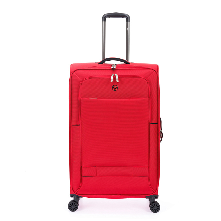 Чемодан TORBER Brosno, красный, нейлон 600D, 48 х 30 х 78 см, 85 л