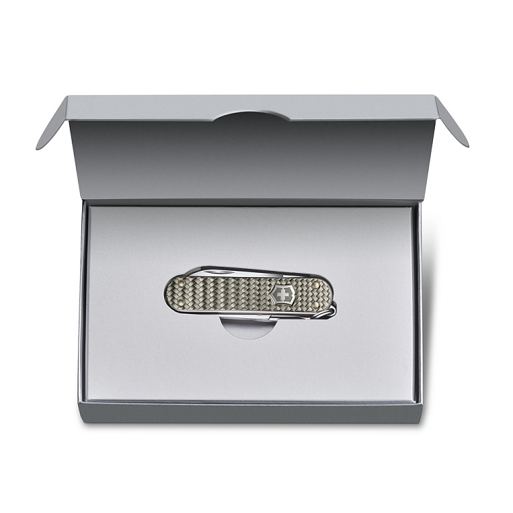Нож-брелок VICTORINOX Classic SD Precious Alox "Infinite Grey", 58 мм, 5 функций, серый