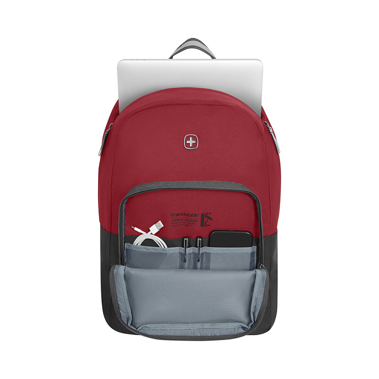 Рюкзак WENGER NEXT Crango 16", красный/черный, переработанный ПЭТ/Полиэстер, 33х22х46 см, 27 л.
