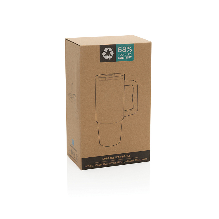 Герметичная термокружка Embrace из переработанной стали RCS, 900 мл