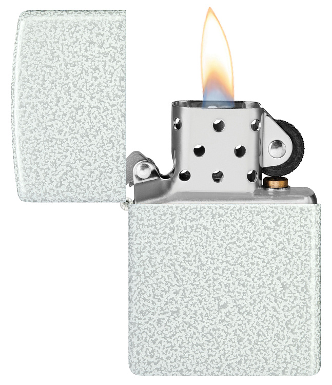 Зажигалка ZIPPO Classic с покрытием Glacier, латунь/сталь, белая, матовая, 38x13x57 мм