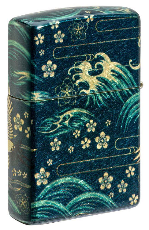 Зажигалка ZIPPO Eastern с покрытием 540 Tumbled Brass, латунь/сталь, зеленая, 38x13x57 мм