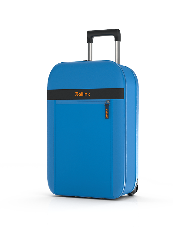 Чемодан складной Rollink Aura 55x40x20 см, 2 колеса, синий