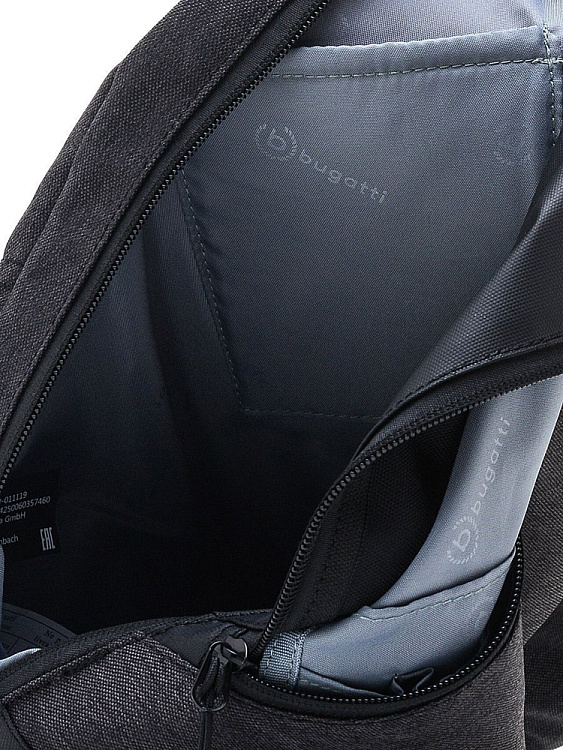 Рюкзак с одним плечевым ремнем BUGATTI Universum, графитовы, полиэстер меланж/тарпаулин, 23х14х42 см