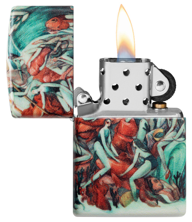 Зажигалка Zippo Classic с покрытием White Matte, латунь/сталь, разноцветная, матовая, 38x13x57 мм