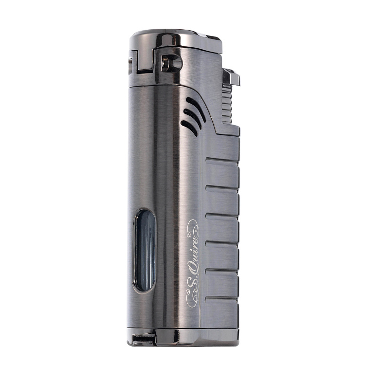 Зажигалка S.Quire газовая, турбо, тройное пламя, оружейная сталь