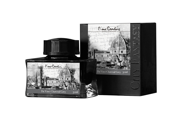 Флакон чернил Pierre Cardin 50мл, серия CITY FANTASY цвет Da Vinci Charcoal Grey (Серый да Винчи)